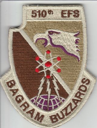 Air Force Patch,  Usaf,  510th Fighter Squadron,  Bagram 2019 2,  With V/crow