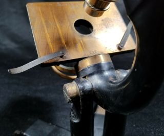 Antique Brass Microscope James W.  Queen,  3 Lens Late 1800s 19th Century 5