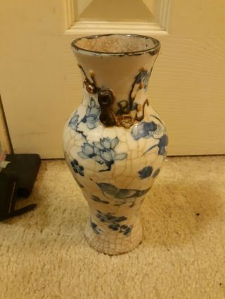 Antique Blue And White Chinese Vase porcelain very old Qing dynasty 4