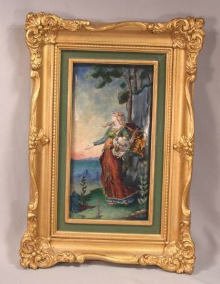 Rare Antique Circa 1910 French Enamel On Copper Signed A.  Garnier.