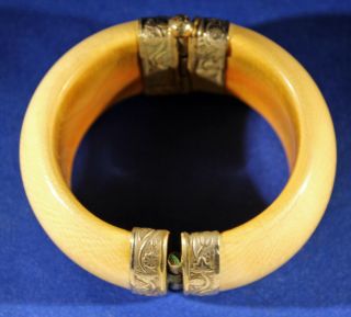 ANTIQUE ORIENTAL CUFF BRACELET - HAND CARVED - STUNNING - 3