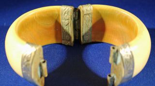 ANTIQUE ORIENTAL CUFF BRACELET - HAND CARVED - STUNNING - 4