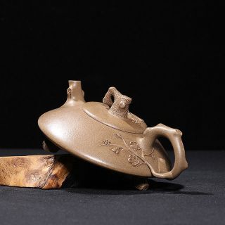 Collect old purple sand teapot 汪寅仙 All handmade plum blossom three - legged teapot 5