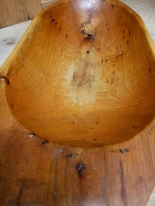 Vintage Hand carved Wooden Dough Bowl Trencher Country 18 
