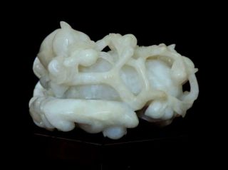 GIA CERTIFIED RARE CHINESE ANTIQUE WHITE HETIAN MUTTON FAT NEPHRITE JADE STATUE 6