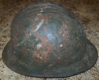 Wwii French Army Military Steel Helmet With Chin Strap