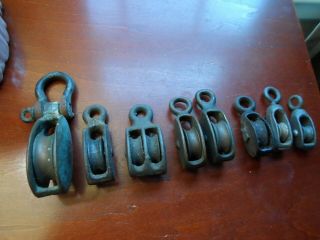 Vintage Boat Pulleys Assorted Sizes
