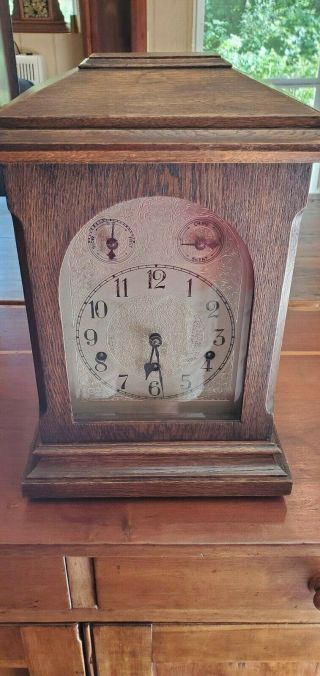 Antique Kienzle Westminster Chime Oak Mantel Clock All