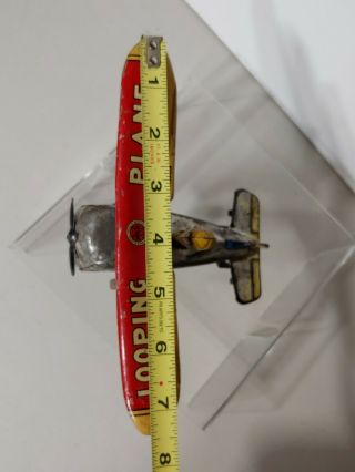 VINTAGE 1940 ' s MARX LOOPING PLANE TIN WIND UP AIRPLANE 11