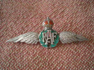 Ww2 Royal Air Force Silver Pilots Wing Brooch Badge