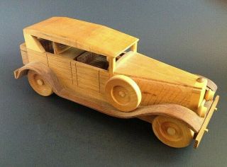 Vintage Brewster Coachworks American Crafted Signed Wooden Car 12 " Vgc