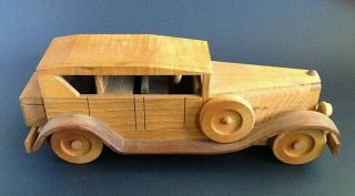 Vintage Brewster Coachworks American Crafted Signed Wooden Car 12 