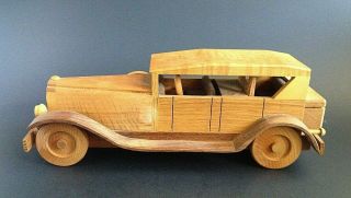 Vintage Brewster Coachworks American Crafted Signed Wooden Car 12 
