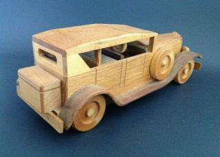 Vintage Brewster Coachworks American Crafted Signed Wooden Car 12 