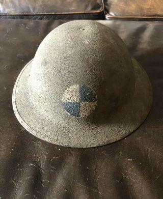 World War 1 4th Corps Helmet And Rppc