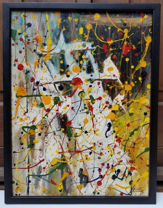 Walasse Ting 丁雄泉 Painting Abstract Expressionist Chinese American Ding Xingquan