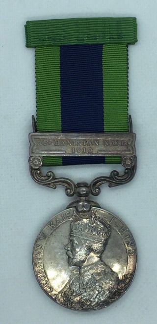 India General Service Medal With Afghanistan N.  W.  F.  1919 Clasp