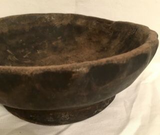 Primitive Antique Carved Wood Bowl Handmade Hand Carved American Folk