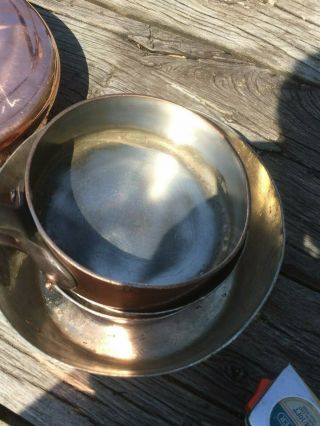 set 5 saute pan copper vintage antique tin lined made france lejeune dehillerin 8