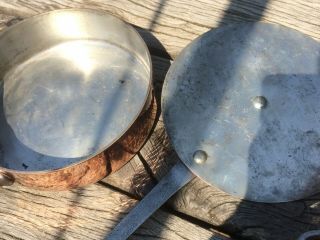 set 5 saute pan copper vintage antique tin lined made france lejeune dehillerin 9