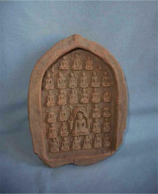 Antique Burma Top Very High Aged Large Bagan Era Buddhist Shrine Votive Tablet
