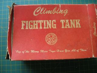 VINTAGE MARX WIND - UP TOY CLIMBING FIGHTING TANK W/ BOX NR 8