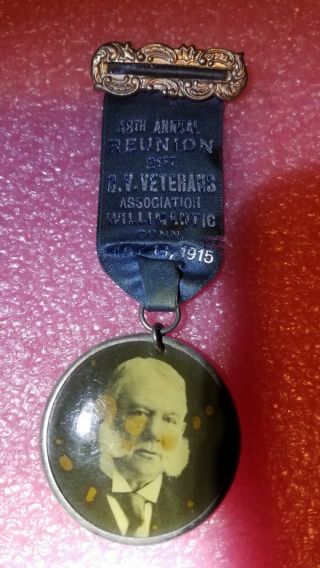 Vintage Army Civil War Gar Medal Badge 1915 Connecticut