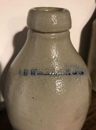 Boston A B Wheeler & Co Small Quart Stoneware Bottle Jug Huge Salt Drip 2