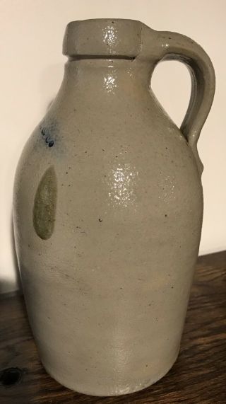 Boston A B Wheeler & Co Small Quart Stoneware Bottle Jug Huge Salt Drip 5