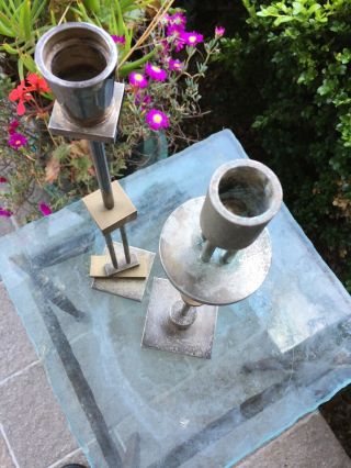 Ettore Sottsass for Swid Powell Silver Plated / Brass Candlesticks - MCM - 6