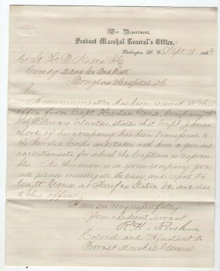1863 Col Pratt Letter To Lt Norton,  Soldier With Unauthorized Possession Of Gun