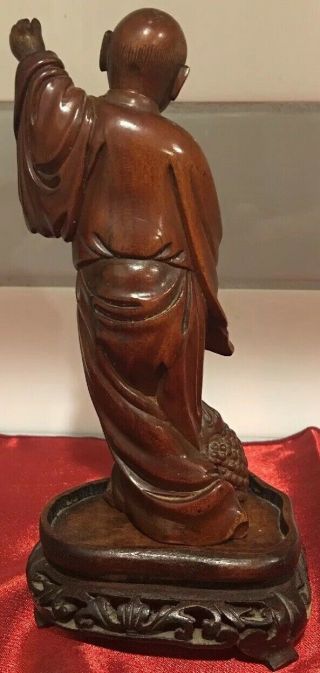 Chinese Hand Carved Small Wooden Statue Boy Stand 5