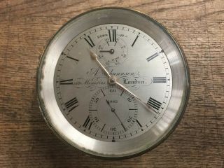 A.  Johannsen London Antique Marine Chronometer With Key No Case Correct Movement