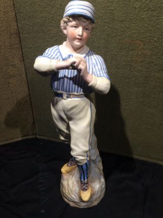 Antique Heubach 12” Youth Baseball Pitcher Figure