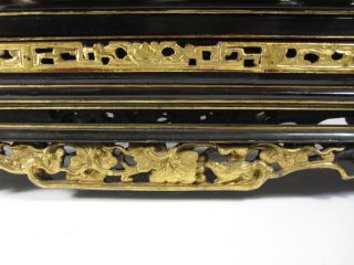 Chinese gilt wood box for Peranakan Straits Nyonya market 19th no porcelain vase 5