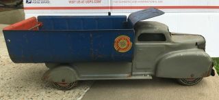 Vintage 1950 ' s MARX / LUMAR Contractors Pressed Steel Dump Truck Toy 3