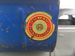 Vintage 1950 ' s MARX / LUMAR Contractors Pressed Steel Dump Truck Toy 5