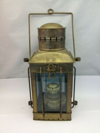 Vintage Neptune Nr Nautical Ship Oil Lantern Brass Hanging Lamp