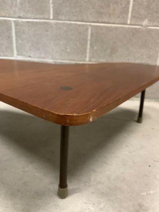 Danish Modern Teak Boomerang Table With Brass Legs Mid Century Vintage Modernist 11