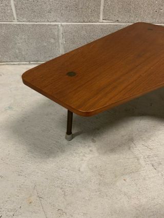 Danish Modern Teak Boomerang Table With Brass Legs Mid Century Vintage Modernist 2