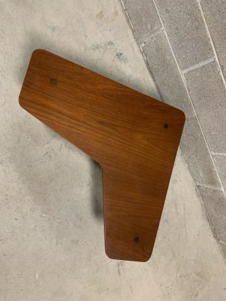 Danish Modern Teak Boomerang Table With Brass Legs Mid Century Vintage Modernist 3