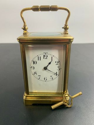 Antique French Miniature Brass Carriage Clock Made In France
