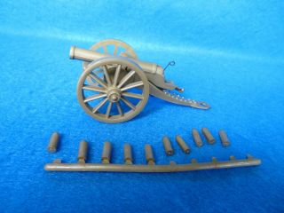 Marx Giant Blue& Gray Playset Firing Gold Cannon With All 10 Shells 1