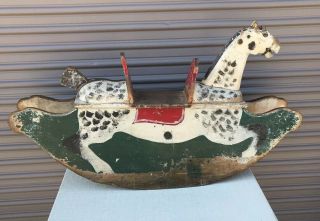 Antique American Folk Art Rocking Horse