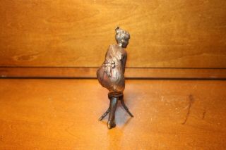 Figural French Mechanical Nude Erotica Naughty Bronze Lady on Stool Brothel Item 4