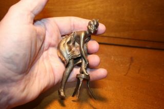 Figural French Mechanical Nude Erotica Naughty Bronze Lady on Stool Brothel Item 8