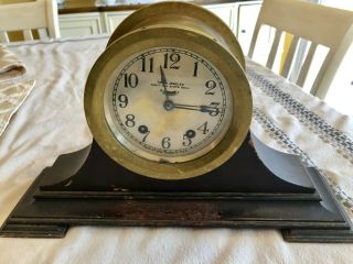 Antique Seth Thomas Eight Day Ships Bell Clock