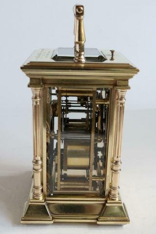 ANTIQUE FRENCH CARRIAGE CLOCK strike repeat & alarm HEAVY GILT BRONZE CASE 10