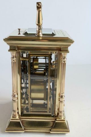 ANTIQUE FRENCH CARRIAGE CLOCK strike repeat & alarm HEAVY GILT BRONZE CASE 9