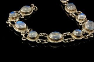 Vintage Blue Flash Moonstone Sterling Bracelet A62793